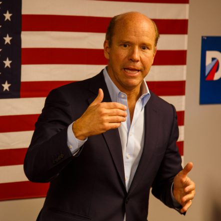 John Delaney speaking to a crowd